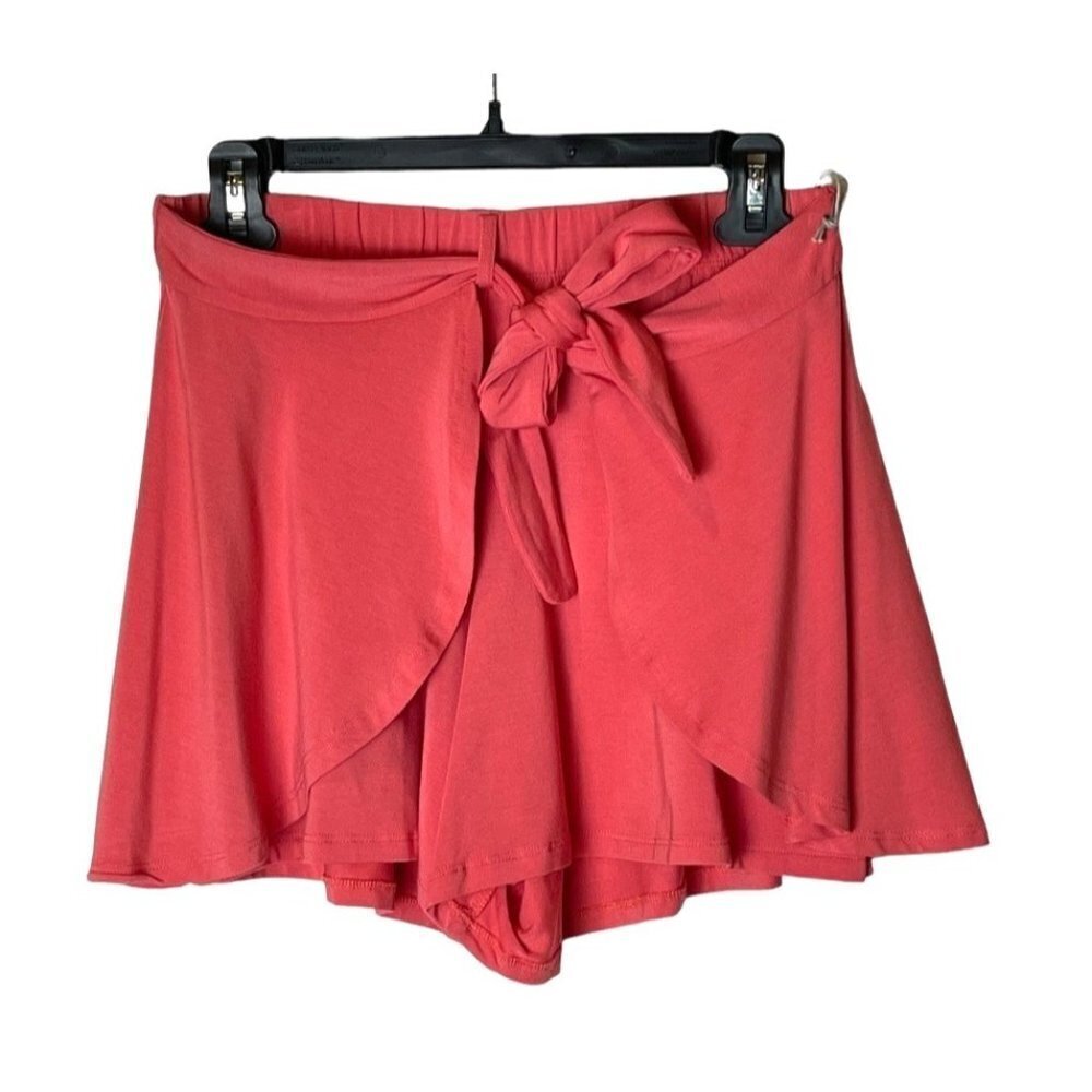 Tart Collections‎ Pink Coral Elastic Waist Wrap Tie Front Cody Shorts Size S